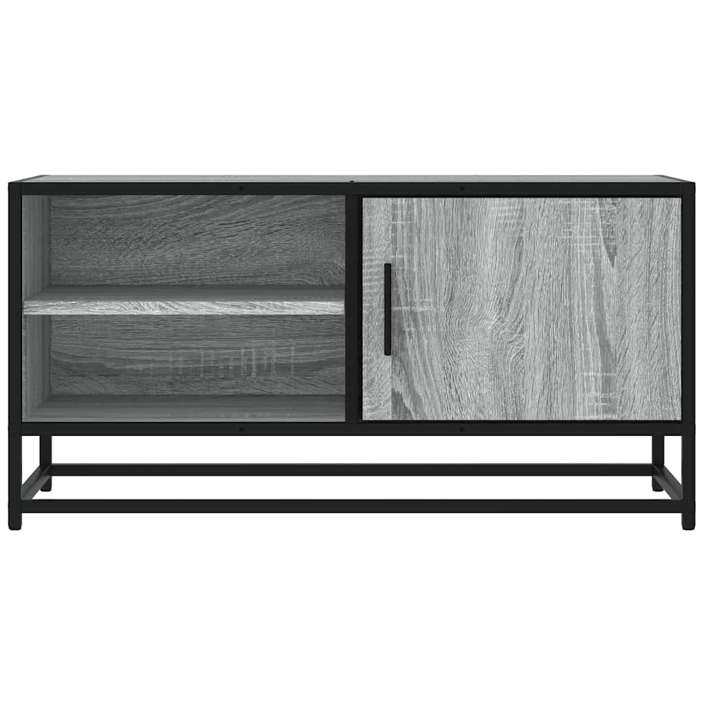 Meuble TV sonoma gris 80x34,5x40 cm bois d'ingénierie et métal