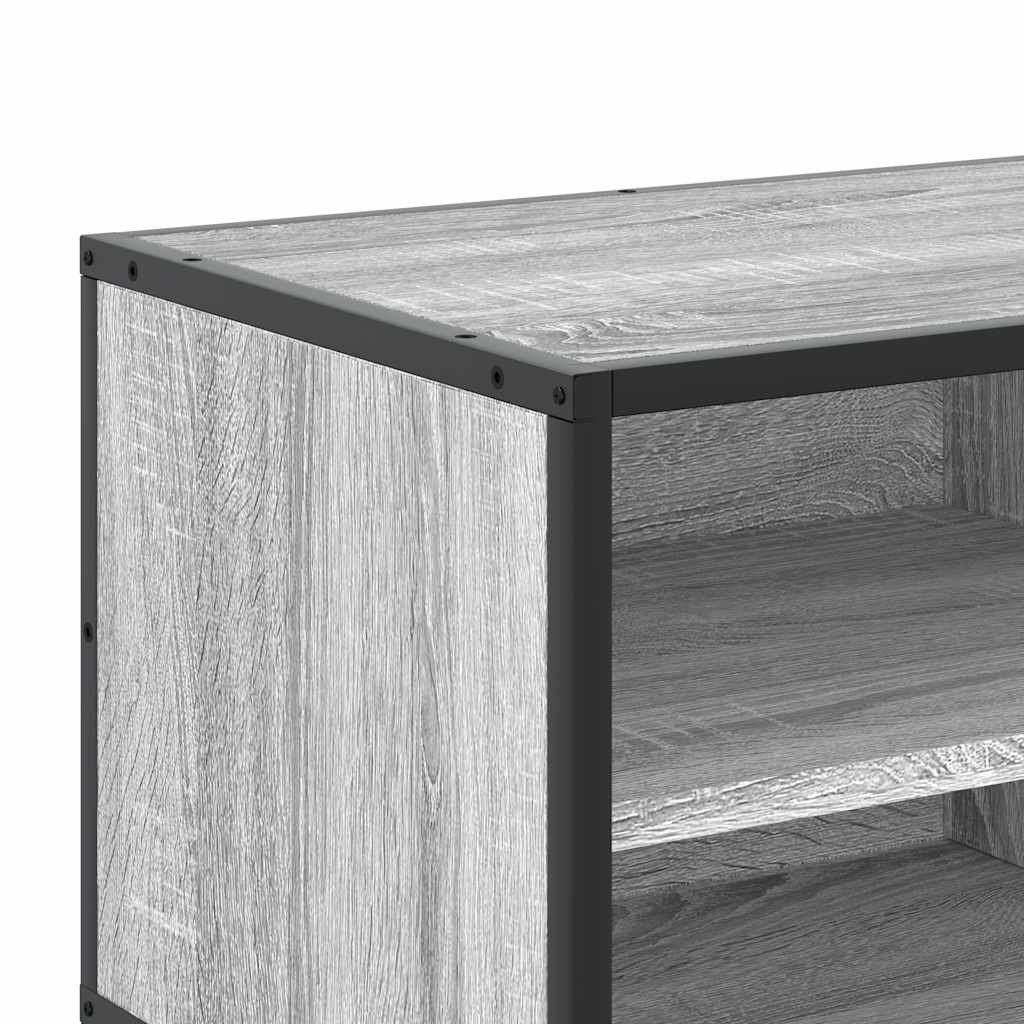 Meuble TV sonoma gris 80x34,5x40 cm bois d'ingénierie et métal