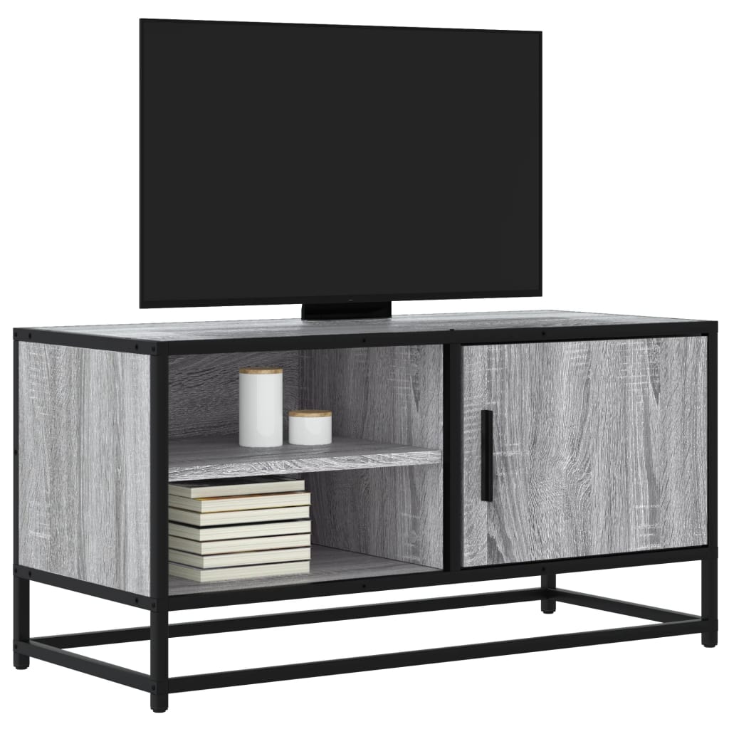 Meuble TV sonoma gris 80x34,5x40 cm bois d'ingénierie et métal