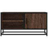 Meuble TV chêne marron 80x34,5x40 cm bois d'ingénierie et métal