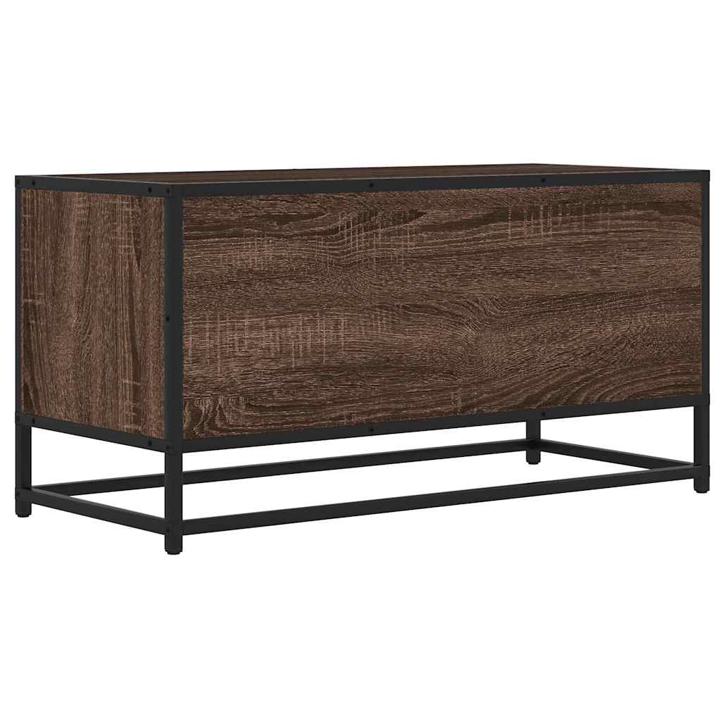 Meuble TV chêne marron 80x34,5x40 cm bois d'ingénierie et métal