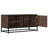 Meuble TV chêne marron 80x34,5x40 cm bois d'ingénierie et métal