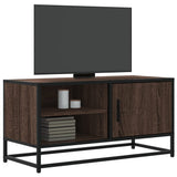 Meuble TV chêne marron 80x34,5x40 cm bois d'ingénierie et métal