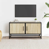 Meuble TV chêne sonoma 80x34,5x40 cm bois d'ingénierie et métal