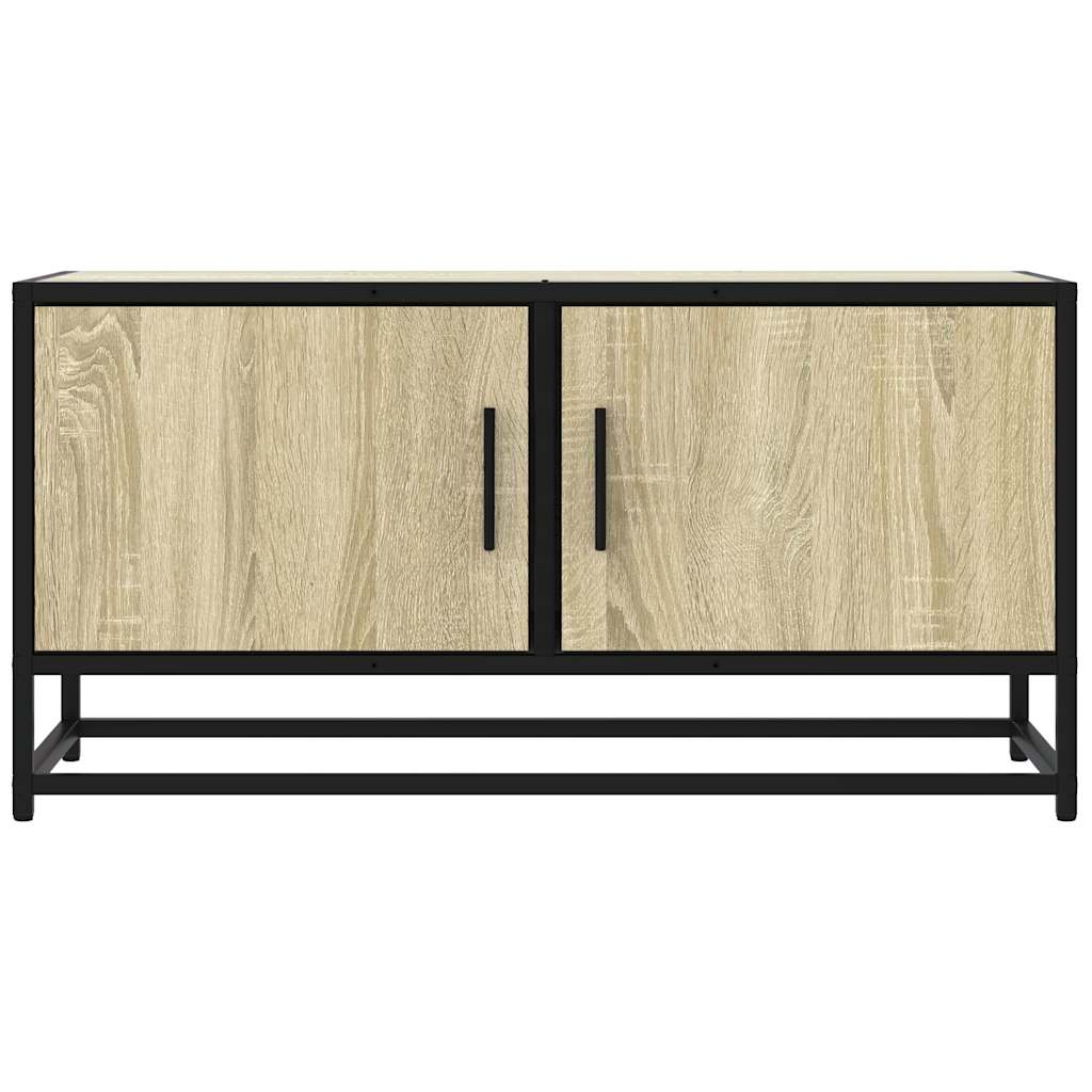 Meuble TV chêne sonoma 80x34,5x40 cm bois d'ingénierie et métal