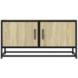 Meuble TV chêne sonoma 80x34,5x40 cm bois d'ingénierie et métal