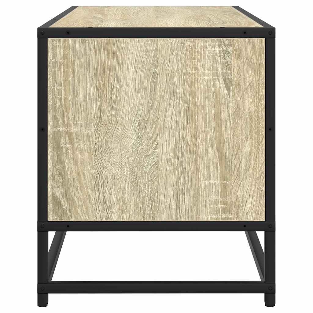 Meuble TV chêne sonoma 80x34,5x40 cm bois d'ingénierie et métal