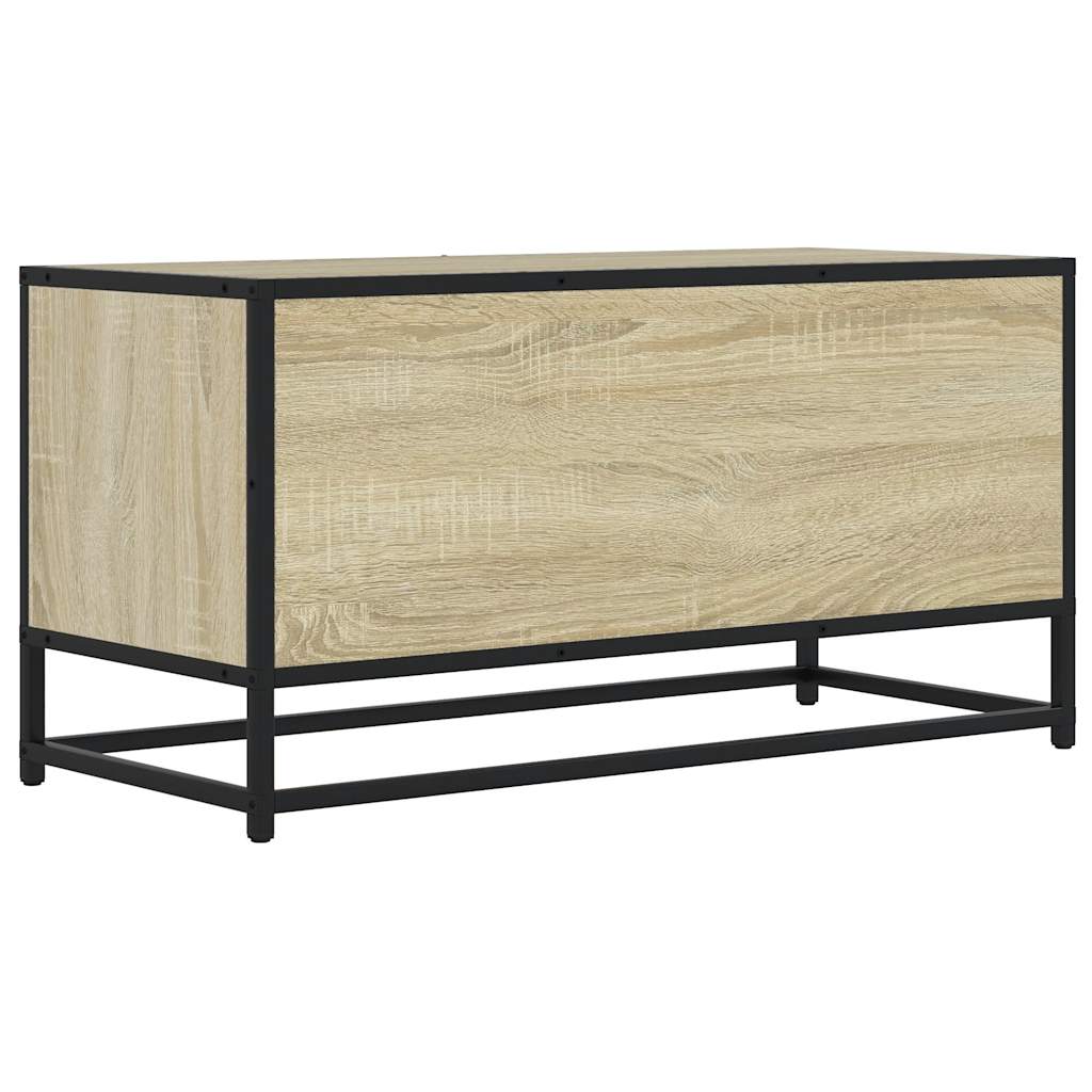 Meuble TV chêne sonoma 80x34,5x40 cm bois d'ingénierie et métal