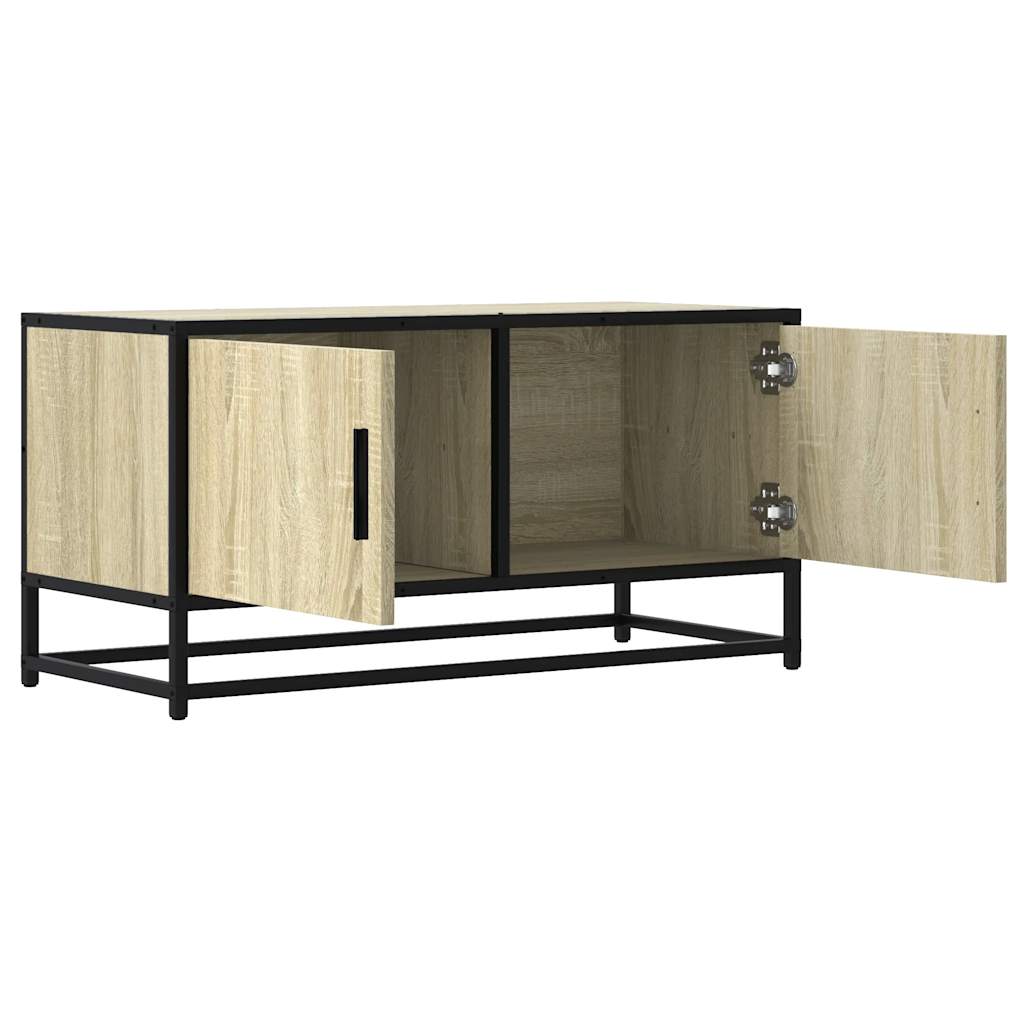 Meuble TV chêne sonoma 80x34,5x40 cm bois d'ingénierie et métal