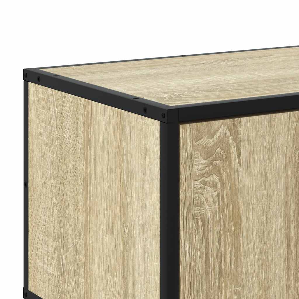 Meuble TV chêne sonoma 80x34,5x40 cm bois d'ingénierie et métal