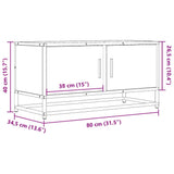 Meuble TV sonoma gris 80x34,5x40 cm bois d'ingénierie et métal