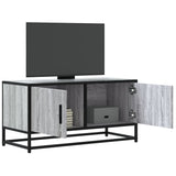 Meuble TV sonoma gris 80x34,5x40 cm bois d'ingénierie et métal