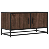 Meuble TV chêne marron 80x34,5x40 cm bois d'ingénierie et métal