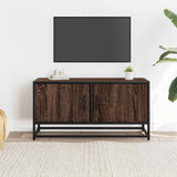 Meuble TV chêne marron 80x34,5x40 cm bois d'ingénierie et métal