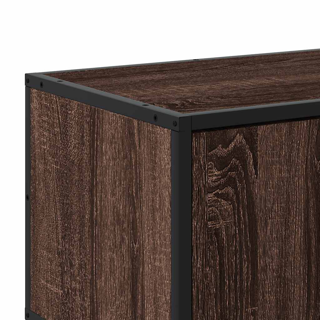 Meuble TV chêne marron 80x34,5x40 cm bois d'ingénierie et métal