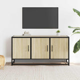 Meuble TV chêne sonoma 100x35x50 cm bois d'ingénierie et métal