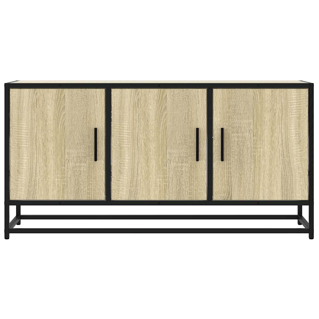 Meuble TV chêne sonoma 100x35x50 cm bois d'ingénierie et métal