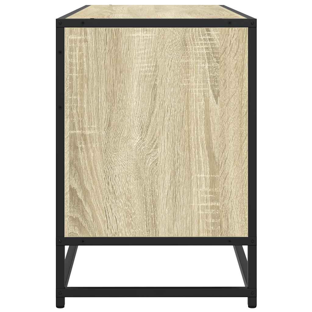 Meuble TV chêne sonoma 100x35x50 cm bois d'ingénierie et métal