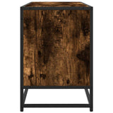 Meuble TV chêne fumé 100x35x50 cm bois d'ingénierie et métal