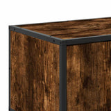 Meuble TV chêne fumé 100x35x50 cm bois d'ingénierie et métal