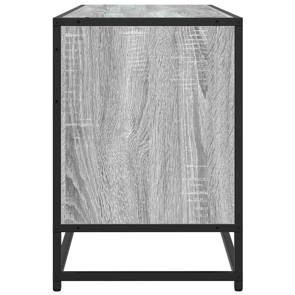 Meuble TV sonoma gris 100x35x50 cm bois d'ingénierie et métal