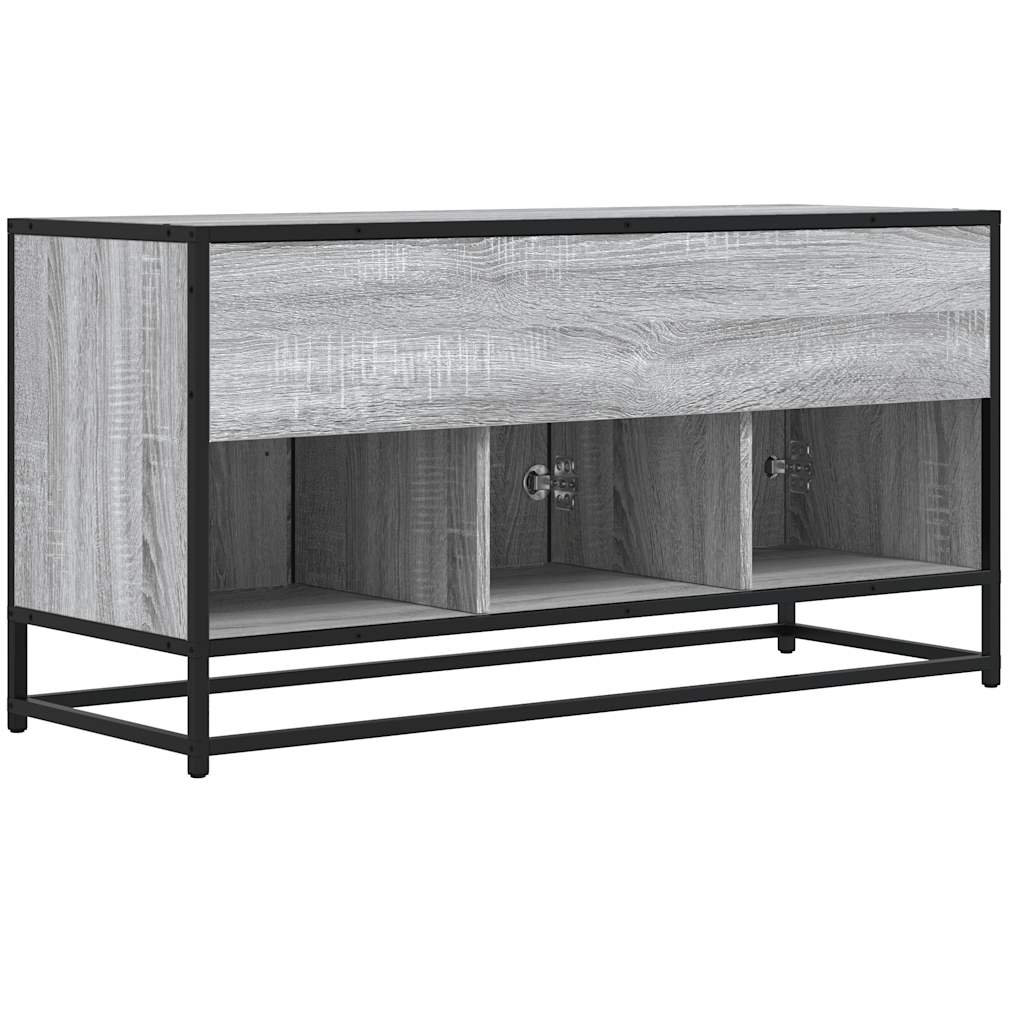 Meuble TV sonoma gris 100x35x50 cm bois d'ingénierie et métal