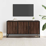 Meuble TV chêne marron 100x35x50 cm bois d'ingénierie et métal