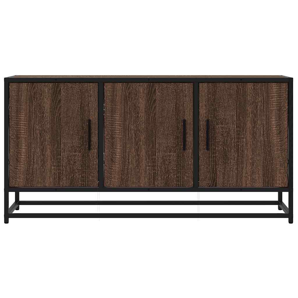 Meuble TV chêne marron 100x35x50 cm bois d'ingénierie et métal