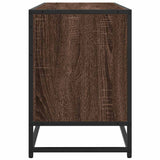 Meuble TV chêne marron 100x35x50 cm bois d'ingénierie et métal