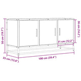 Meuble TV chêne marron 100x35x50 cm bois d'ingénierie et métal