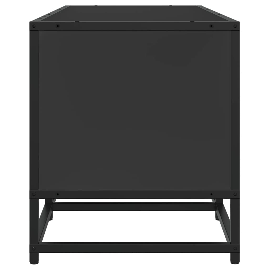 Meuble TV noir 100x35x41 cm bois d'ingénierie et métal