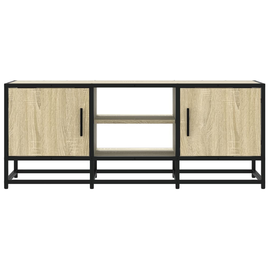 Meuble TV chêne sonoma 100x35x41 cm bois d'ingénierie et métal