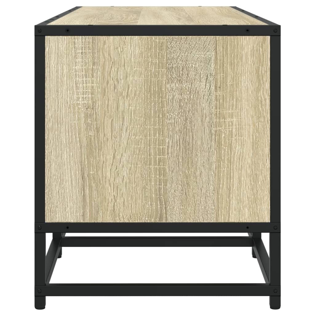 Meuble TV chêne sonoma 100x35x41 cm bois d'ingénierie et métal