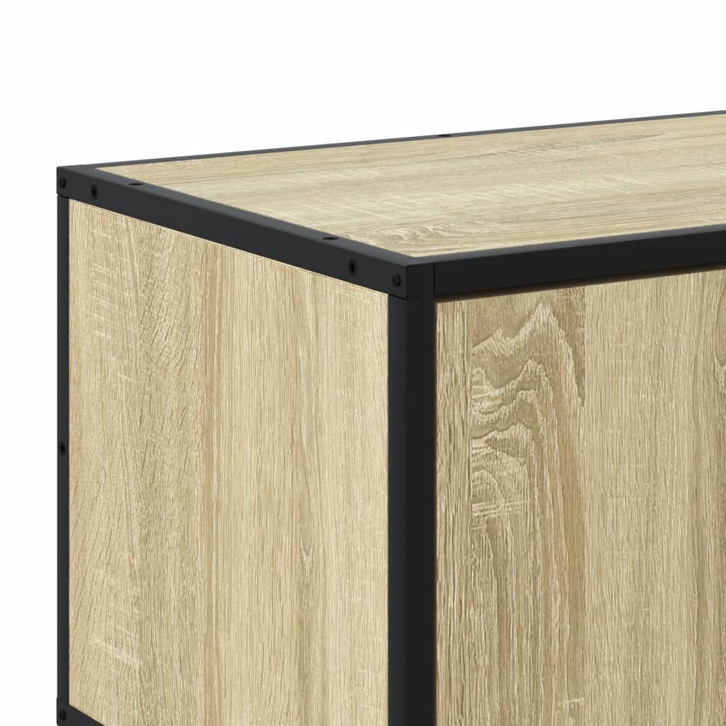 Meuble TV chêne sonoma 100x35x41 cm bois d'ingénierie et métal