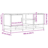 Meuble TV chêne sonoma 100x35x41 cm bois d'ingénierie et métal