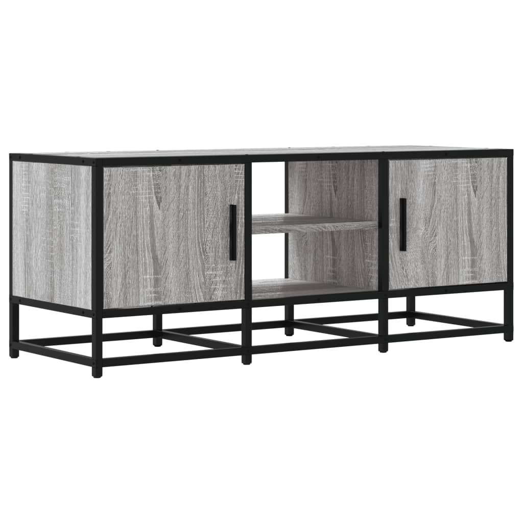 Meuble TV sonoma gris 100x35x41 cm bois d'ingénierie et métal