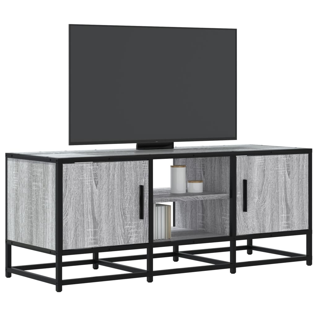 Meuble TV sonoma gris 100x35x41 cm bois d'ingénierie et métal