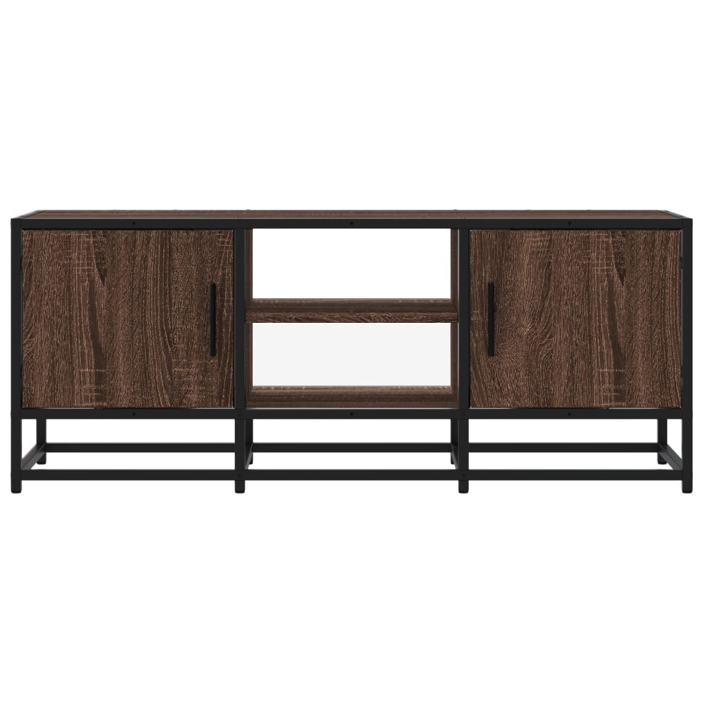 Meuble TV chêne marron 100x35x41 cm bois d'ingénierie et métal