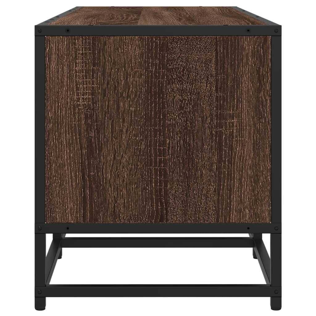 Meuble TV chêne marron 100x35x41 cm bois d'ingénierie et métal