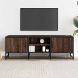 Meuble TV chêne marron 120x35x41 cm bois d'ingénierie et métal