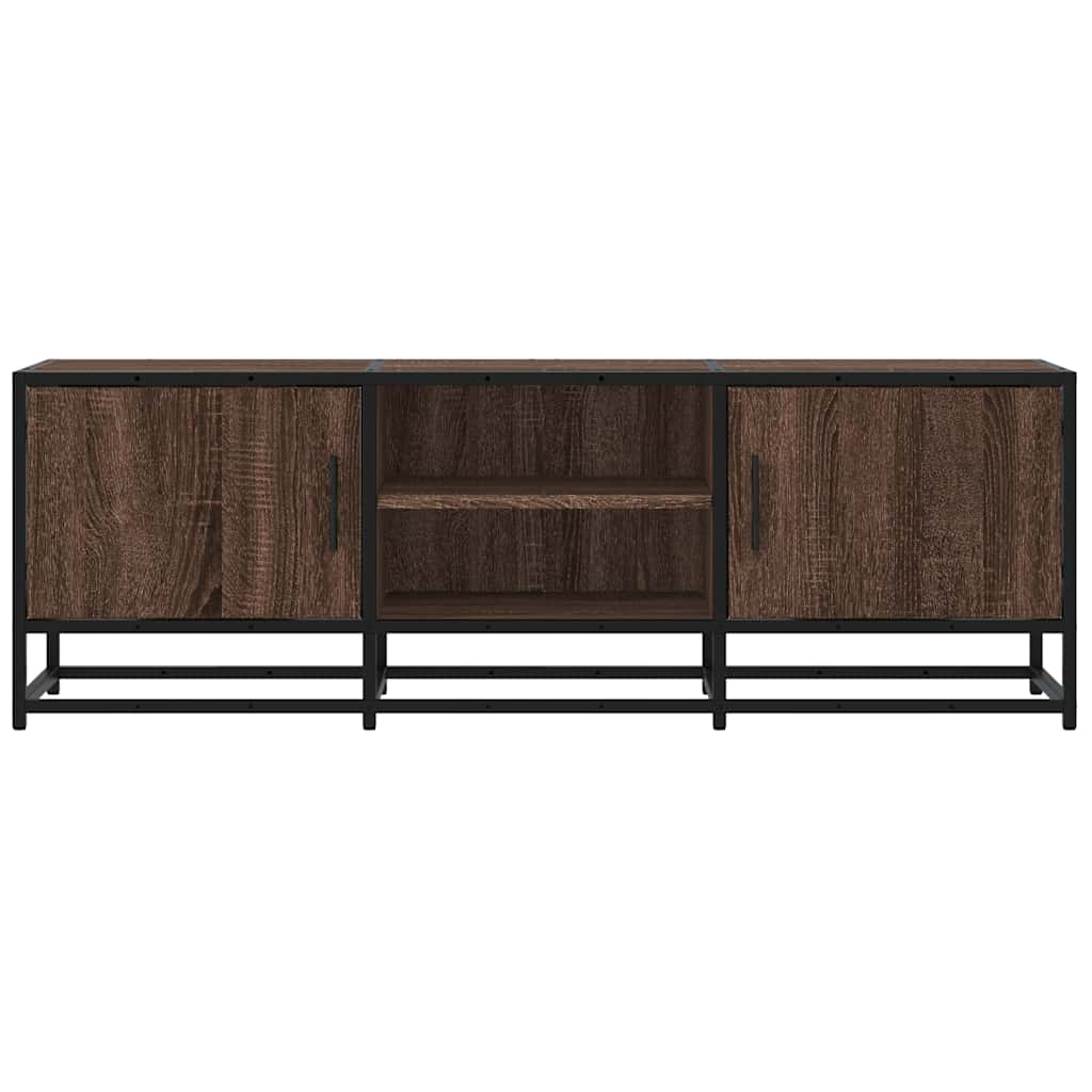 Meuble TV chêne marron 120x35x41 cm bois d'ingénierie et métal