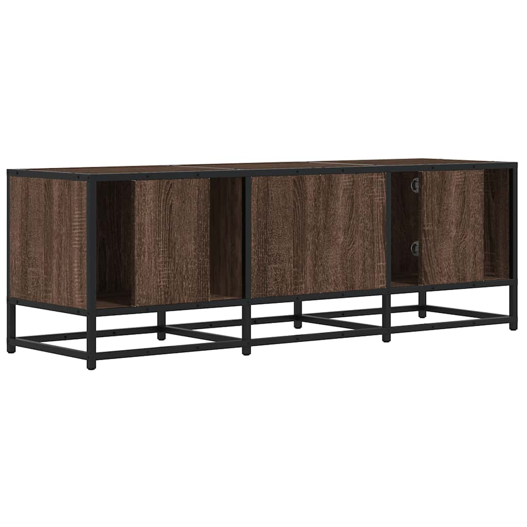 Meuble TV chêne marron 120x35x41 cm bois d'ingénierie et métal