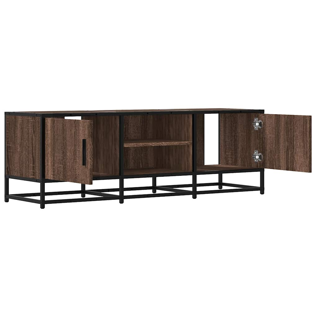 Meuble TV chêne marron 120x35x41 cm bois d'ingénierie et métal