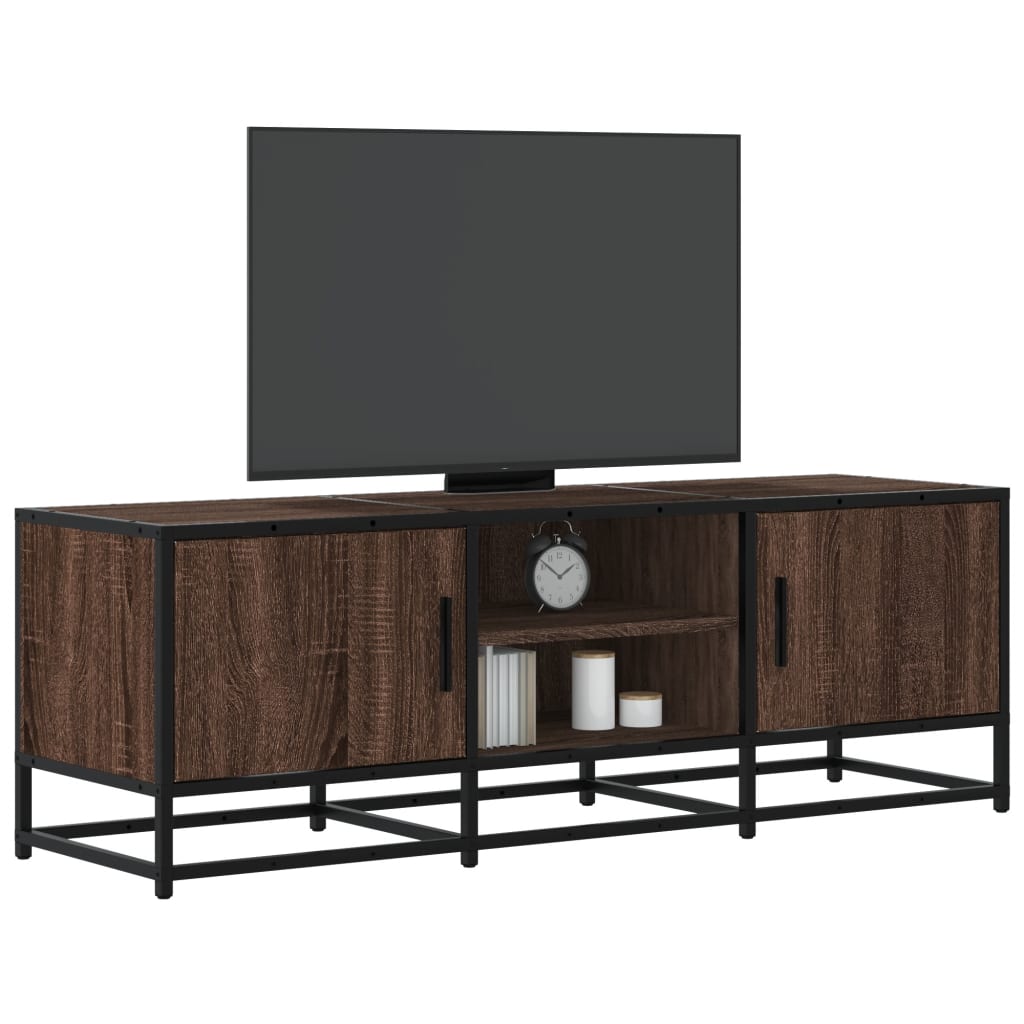 Meuble TV chêne marron 120x35x41 cm bois d'ingénierie et métal