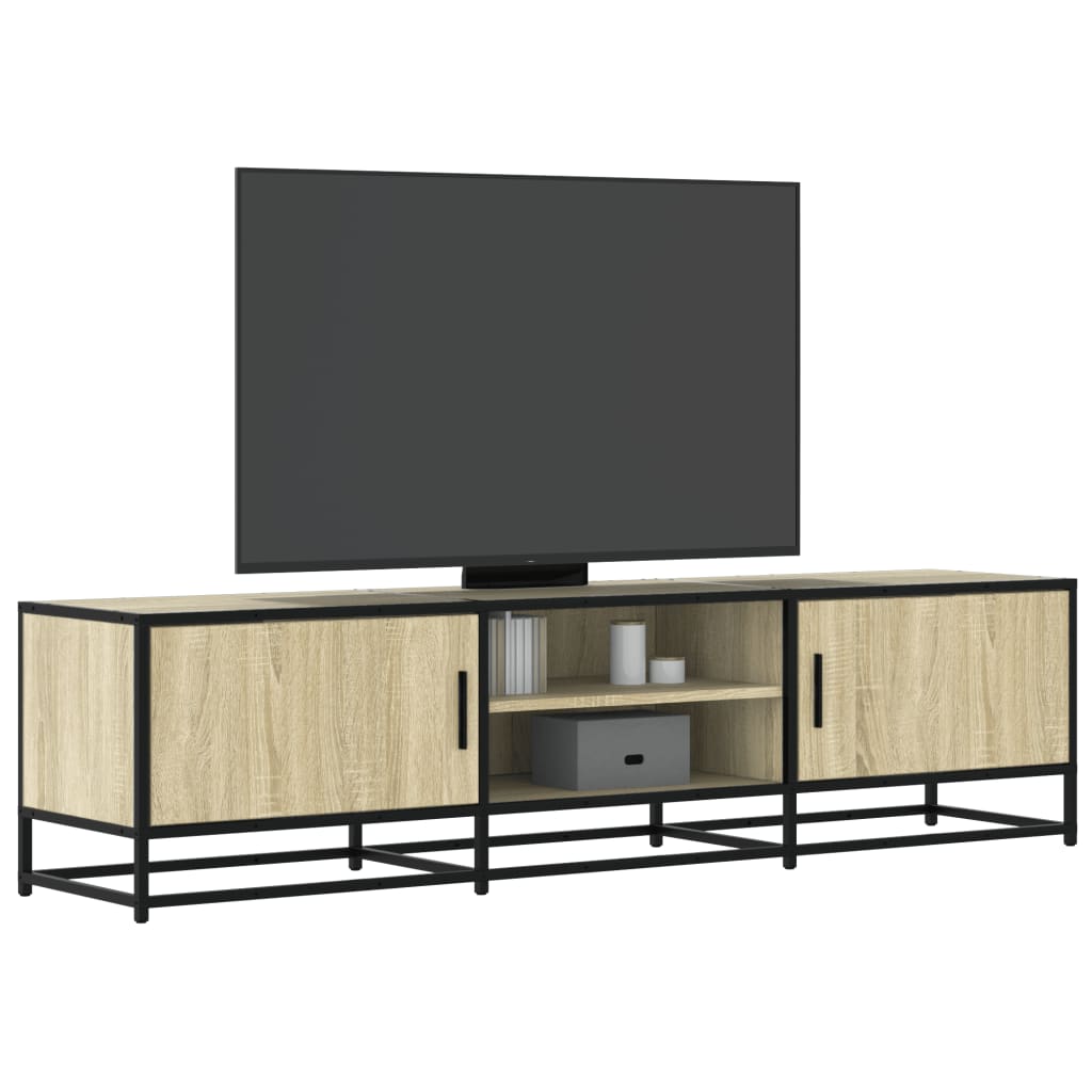 Meuble TV chêne sonoma 160x35x41 cm bois d'ingénierie et métal