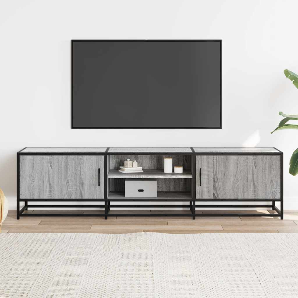 Meuble TV sonoma gris 160x35x41 cm bois d'ingénierie et métal