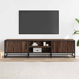 Meuble TV chêne marron 160x35x41 cm bois d'ingénierie et métal