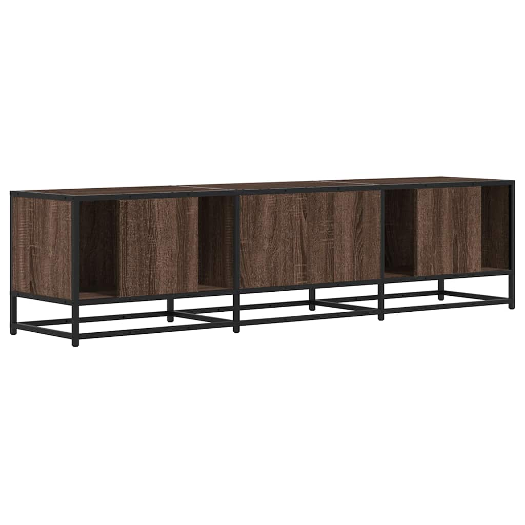 Meuble TV chêne marron 160x35x41 cm bois d'ingénierie et métal