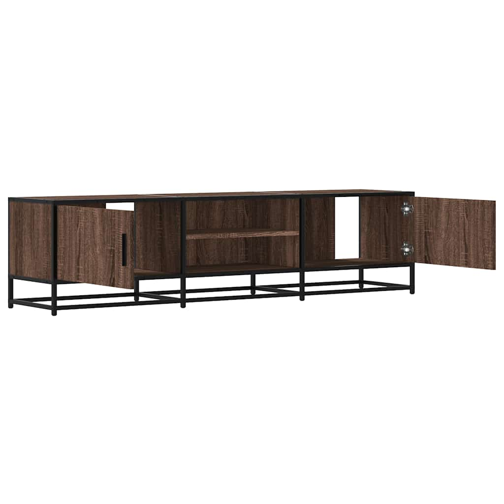 Meuble TV chêne marron 160x35x41 cm bois d'ingénierie et métal