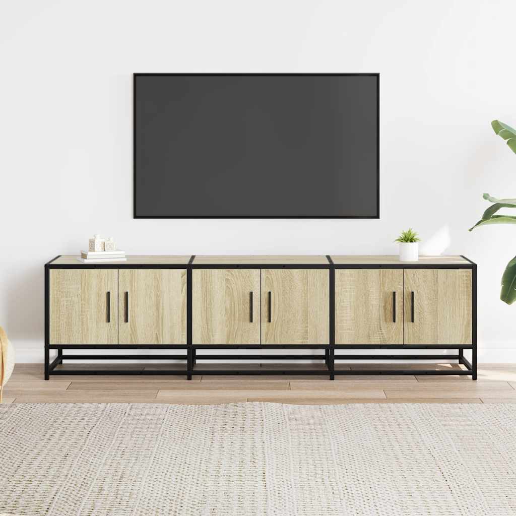 Meuble TV chêne sonoma 150x35x41 cm bois d'ingénierie et métal